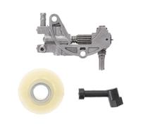 Veemoon Kit de Graissage pour Tronçonneuse, Pompe à Huile en Métal avec Engrenage à Vis sans Fin, Raccord de Sortie pour Lubrification Chaîne et Guide-barre, Pièces de Rechange