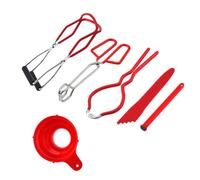 Veemoon Kit de Mise en Conserve 6 Pièces Pinces Anti-Brûlure et Pince Élévatrice Antidérapante Outil Multifonction en Acier Inoxydable pour Ouverture et Levage de Bocaux Conservation