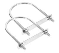 Veemoon Kit de Montage pour Mât de Drapeau 2pcs Boulons en Acier au Carbone M8x80x130mm Argenté Résistants aux Intempéries Installation Facile pour Fixation Sécurisée