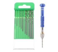 Veemoon Kit de Perceuse Manuelle 11 Pièces en Alliage de Zinc Forets de 0,8 à 3,0 Mm, Outil de Réparation de Montres Précis pour Travail sur Bois et Noix