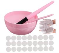 Veemoon Kit de Soins Visage DIY avec Bol à Mélanger et Pinceau pour Masque Compressé Outil Pratique et pour Application Uniforme Adapté Maison et Salon Professionnel