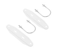 Veemoon Kit de Support de Base Chauffant pour Radiateur Électrique à Bain D’huile, 4 Pièces Métal 2 Crochets en U et 2 Plaques Blanches, Accessoires pour Support de Roulettes, Fixation