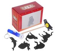 Veemoon Kit de Théâtre D’Ombres Chinoises Artisanal pour Garçon et Filles 1 Set DIY Figures Mythiques en Papier, Éclairage LED Couleur Aléatoire, Éducatif Scientifique