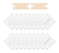 Veemoon Kit de Tissage aux Tablettes 64 Pièces Blanc avec 60 Cartes Carrées en Papier et 4 Navettes en Bois Accessoires pour Loisirs Créatifs Outils Portables pour Créations Artisanales