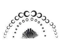 Veemoon Kit D'étirement Oreilles Boucles D'oreilles En Corne De Bœuf Taille Moyenne Bouchons D'oreilles En Acrylique Noirs Pour Hommes Et Femmes Fête Et Usage Quotidien