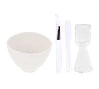 Veemoon Kit D'outils pour Masque Facial DIY Bol à Masques en Silicone Blanc Application Simple Configuration Complète et Huile Capillaire DIY Spa du Visage