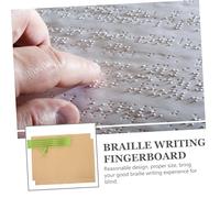 Veemoon Kit Écriture Braille Robuste avec Planche Lignes Cases et Stylet pour Personnes Aveugles et Facile à Utiliser pour Apprentissage et Écriture Quotidienne