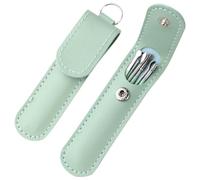 Veemoon Kit Nettoyage Oreilles 2 Pièces, Outil Décapant de Cire Multifonction en Acier Inoxydable 304, Vert Menthe, 6 Pièces, Portatif pour Usage Domestique et Voyage, Nettoyeur