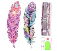 Veemoon Kits De Marque-Pages en Diamant Plume, Marque-Pages Décoratifs en Acrylique Bronze, 2 Pièces, Légers Et Compacts, pour Adultes Et Adolescents, Usage Quotidien Et Présents d'anniversaire