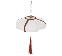 Veemoon Lampadaire Suspendu Vintage Tissu Asiatique Abat-jour Lanterne Rétro Forme de Soucoupe Éclairage Doux pour Salon Couloir et Décoration de Restaurant Chinois