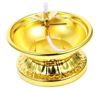 Veemoon Lampe à Huile Bouddhiste Réglable en Alliage Petite Lampe à Beurre Vintage pour Offrande de Bouddha pour Culte et Décoration Intérieure 1 Pièce