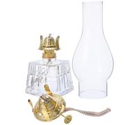 Veemoon Lampe à Pétrole Vintage Transparente Lanterne Carrée à Kérosène pour Usage Intérieur Lampe Tempête Décorative