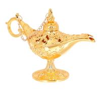 Veemoon Lampe Magique Rétro en Alliage Doré Petite Taille 11,7x4,3x7,5 Cm Base 3,9 Cm, Décoration Délicate pour Table de Banquet et Bureau, Ornement Lumineux Vintage pour Maison et Fête