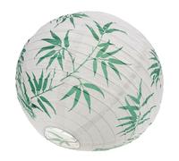 Veemoon Lanterne Japonaise en Papier 40Cm Blanche Motif Bambou Vert Lanterne Traditionnelle Suspendue pour Décoration de Restaurant Japonerie et Ambiance Festive Intérieure Extérieure