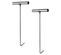 Veemoon Lève-Plaque Égout en Acier Inoxydable Lot de 2 Crochets T pour Levage de Couvercles de Regard Usage Professionnel pour Entretien Réseaux