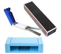 Veemoon Lime à Guitare 3 Pièces avec Levier en Aluminium 15 CM Kit D’Outils pour Sillet et Chevalet de Guitare Acoustique et Électrique Coffret Bleu pour Entretien et Polissage des