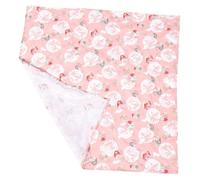 Veemoon Linge Emballage Japonais Coton Imprimé Tissu Furoshiki Réutilisable pour Lunch Box Bento et Cadeaux Motif Lapin Lune Rose