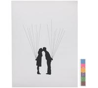 Veemoon Livre d'Or Mariage 30X40 CM Ballons et Empreintes Digitales Toile Décorative pour Réception Enterrement de Vie de Jeune Fille Fête de Mariage Article Créatif pour Souvenirs