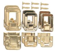 Veemoon Loquets de Meubles en Fer pour Coffret à Bijoux, Verrou à Charnière Pratique, Surface Brillante Transparente, Style Simple, Pack de 6 Pièces pour Bricolage et Fabrication