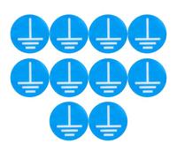 Veemoon Lot de 10 Autocollants de Mise à la Terre Auto-Adhésifs Résistants à L'Huile et Imperméables Symbole de Sécurité Électrique pour Panneaux et Équipements Industriels