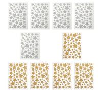 Veemoon Lot de 10 Autocollants de Récompense Étoiles Dorées et Argentées Pailletées pour Enseignants et Élèves Petites Étoiles Autocollantes Décoratives pour Tableau et Évaluation