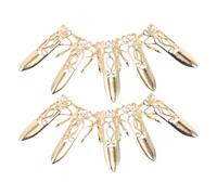 Veemoon Lot de 10 Bagues D'ongles Griffes Ajustables en Métal Doré, Extensions D'ongles Style Antique, Protège-doigts Décoratifs pour Cosplay, Soirées Costumées et Nail Art Rétro