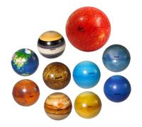 Veemoon Lot de 10 Balles Rebondissantes en Mousse du Système Solaire pour Garçon et Filles, Jouets à Presser Anti-Stress, Boules Éducatives Colorées Portables, Présent pour Garçons