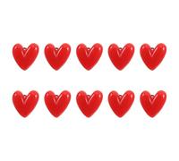 Veemoon Lot de 10 Broches de Cœur Rouge en Résine Solide, Petite Taille N°3, Épingles D'amour pour Vêtements, Accessoires de Saint-valentin, Décorations Élégantes pour Manteaux et Robes