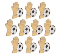 Veemoon Lot de 10 Broches Football en Métal, Épingle Décorative pour Supporters, Insigne Sportive pour Casquettes, Chemises et Écharpes, Accessoire Jour de Match, Fermoir Sécurisé, Taille