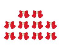Veemoon Lot de 10 Clous Décoratifs pour Ongles en Alliage, Petits Nœuds Rouges pour Nail Art, Accessoires Manucure, Décorations Légères et Résistantes Adaptées aux Ongles et Anniversaire