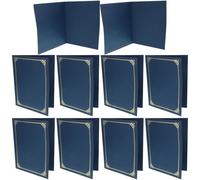 Veemoon Lot de 10 Couvertures de Certificat 12,5 X 9,8 Pouces en Papier Bordure Dorée, Protège-diplômes Bleu Foncé, Housses de Protection pour Certificats, Diplômes et