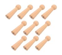 Veemoon Lot de 10 Crochets Muraux en Bois Massif à Visser - Patères à Secouer Style Shaker - Dimensions 27X88 MM - Finition Vernis Clair - Porte-Manteaux Mural pour Manteaux Serviettes