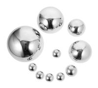 Veemoon Lot de 10 Demi-Boules de Jardin en Acier Inoxydable Réfléchissantes, Sphères Décoratives Extérieures de 38mm à 160mm, pour Décoration Patio, Bassin, Pelouse et Jardin
