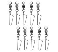 Veemoon Lot de 10 Émerillons à Billes 4 en Acier Inoxydable Résistant la Corrosion, Pivot Rapide pour Pêche en Eau Salée, Accessoires de Pêche pour Canne, Rotation Fluide Anti-emmêlement