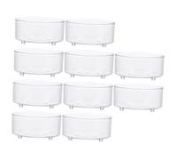 Veemoon Lot de 10 Gamelles Multifonctions en Acrylique Transparent pour Reptiles, Bac à Eau Stable Anti-basculement, Format 4 Points, Alimentation et Hydratation pour Terrarium, Adapté