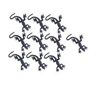 Veemoon Lot de 10 Geckos en Plastique Réalistes Noirs 3,5 X 8 Cm, Jouets Farces Halloween, Décoration Terrifiante pour Fêtes et Blagues, Accessoires Amusants et Mini Modèles de Lézard