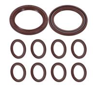 Veemoon Lot de 10 joints d'étanchéité à double lèvre en caoutchouc | Bague de palier d'arbre rotatif, joint d'étanchéité de palier d'arbre, accessoires de rechange pour
