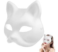 Veemoon Lot De 10 Masques De Chat À Peindre En Papier À Faire Soi-Même Pour Halloween Carnaval Mascarade Accessoires De Costume