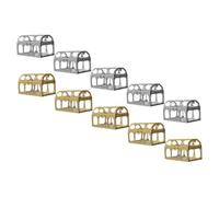 Veemoon Lot de 10 Mini Boîtes à Bonbons Transparentes en Plastique Style Européen Coffrets Présents Mariage Doré et Argenté Vitrines à Desserts Solide Couvercle Alimentaire Pratique