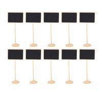 Veemoon Lot de 10 Mini Tableaux Noirs en Bois Support, Panneaux D'affichage Rectangulaires pour Maison, Bureau et Décoration Événementielle, Tableau Mémo Pratique et Décoratif