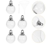 Veemoon Lot de 10 Pendentifs Breloques à Visser en Verre Transparent 12 Mm, Boules Creuses Décoratives pour Bijoux Faits Maison, Accessoires DIY pour Bracelets et Colliers, Usage Créatif