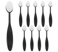 Veemoon Lot de 10 pinceaux de maquillage pour le visage - Pinceaux ovales pour le fond de teint, le contouring et l'highlighter - Style brosse à dents pour une application rapide du fond de