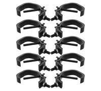 Veemoon Lot de 10 Pinces Métalliques Noires 20 Mm pour Éclairage de Scène, Crochets Robustes en Alliage D'aluminium, Compatibles Tubes 30-52 Mm, Accessoires Polyvalents pour Projecteurs