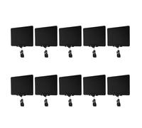 Veemoon Lot de 10 sets de Porte-Affiches à Pince avec Mini Tableaux Noirs A5 Double Face Effaçables Étiquettes de Prix Rotatives pour Buffet et Présentoirs en Magasin Tableau Noir