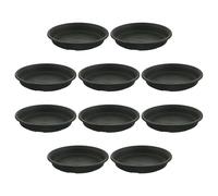 Veemoon Lot de 10 Soucoupes Rondes en Résine Couleur Vert Armée, Petite Taille, Plateaux de Récupération pour Pots de Fleurs et Bonsaïs, Soucoupes Décoratives pour Plantes D’intérieur