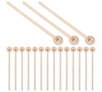 Veemoon Lot de 100 Bâtonnets Mélangeurs en Bois Naturel 15 CM Tête Arrondie 20 MM Agitateurs pour Boissons Chaudes Café Expresso Cocktails Emballage Individuel Réutilisable