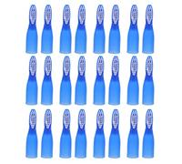 Veemoon Lot de 100 Brosses à Dents de Sécurité pour Prisons Brosse à Dents Manuelle Compacte à Poils Doux en Nano Pbt Bleu Manche Antidérapant Court pour Hygiène Buccale en