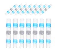 Veemoon Lot de 100 Connecteurs à Sertir Thermorétractables Bleus, Bornes Étanches Isolées pour Câbles Électriques Automobiles et Marins, Épissure Bout à Bout, Usage Industriel et