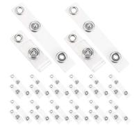 Veemoon Lot de 100 porte-badges transparents en PVC avec fermoirs métalliques pour cartes d'identité scolaires, cartes de membre, étiquettes à bagages et fournitures de bureau.