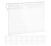 Veemoon Lot de 100 Porte-Étiquettes Transparents en Plastique 8 X 4 CM pour Rayonnages et Gondoles Métalliques Clip à Fixer Pochette Porte-Étiquettes pour Supermarché et Entrepôt